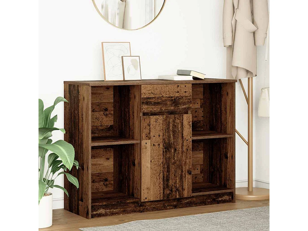 Buffet | Commode à tiroir | Meuble de rangement avec tiroir vieux bois 101x35x76 cm bois d'ingénierie