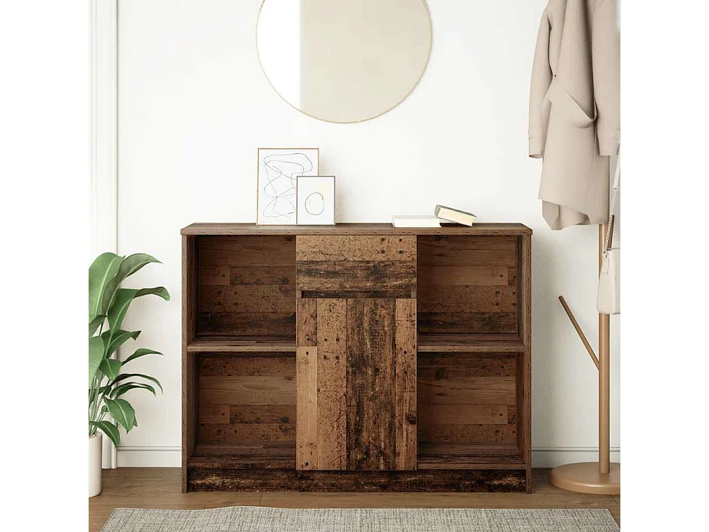 Buffet | Commode à tiroir | Meuble de rangement avec tiroir vieux bois 101x35x76 cm bois d'ingénierie