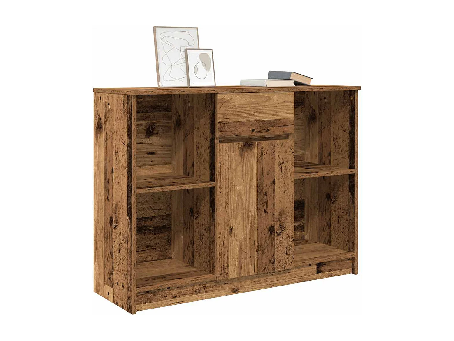 Buffet | Commode à tiroir | Meuble de rangement avec tiroir vieux bois 101x35x76 cm bois d'ingénierie