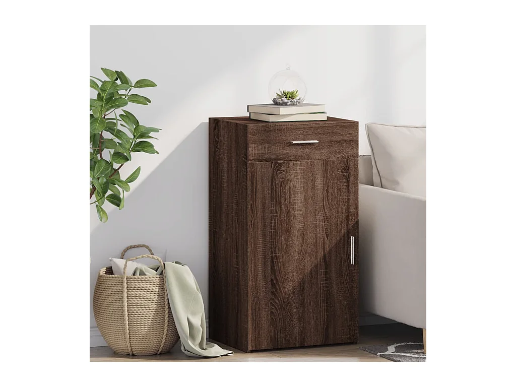 Credenza | Buffet | Armadio Rovere Marrone 50x42,5x93 cm in Legno Multistrato