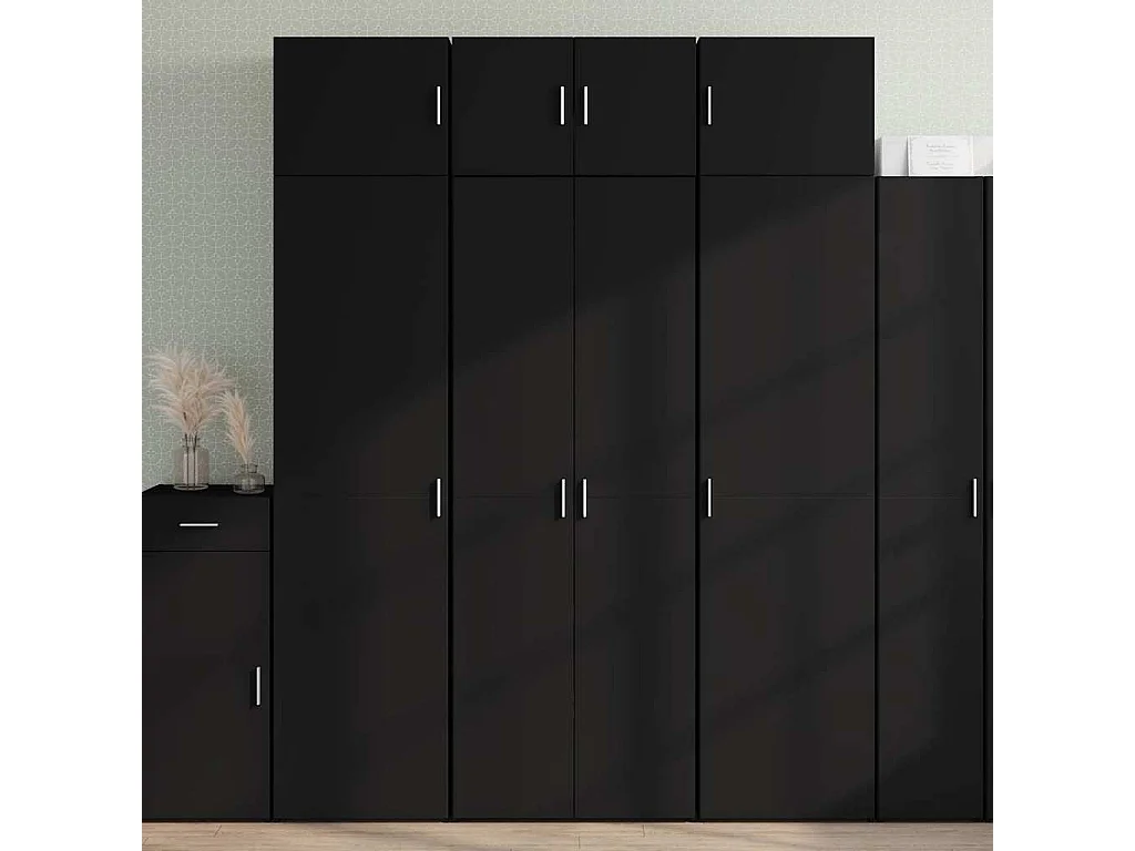 Buffet | Bahut | Meuble de rangement haut noir 70x42,5x185 cm bois d'ingénierie