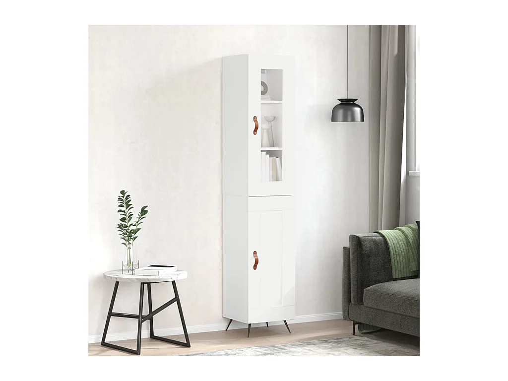 Buffet | Bahut | Meuble de rangement haut Blanc 34,5x34x180 cm Bois d'ingénierie