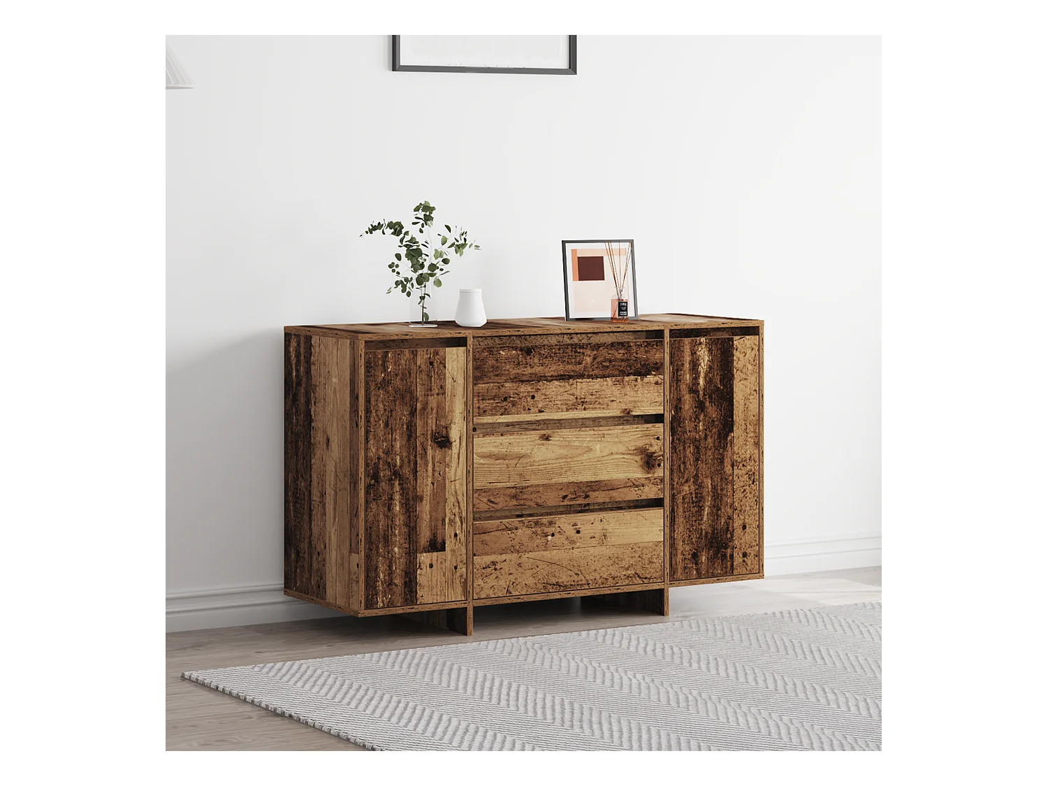 Buffet | Bahut | Meuble de rangement en bois vieilli 120x41x75 cm en bois d'ingénierie