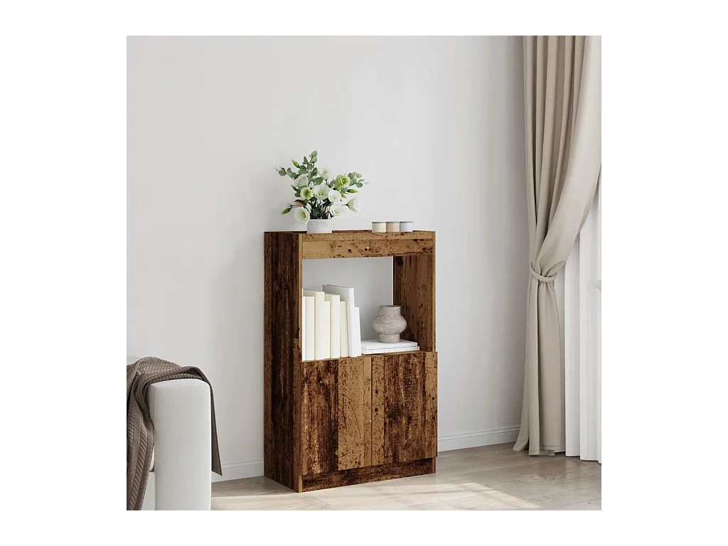 Buffet | Bahut | Meuble de rangement haut vieux bois 63x33x100 cm bois d'ingénierie