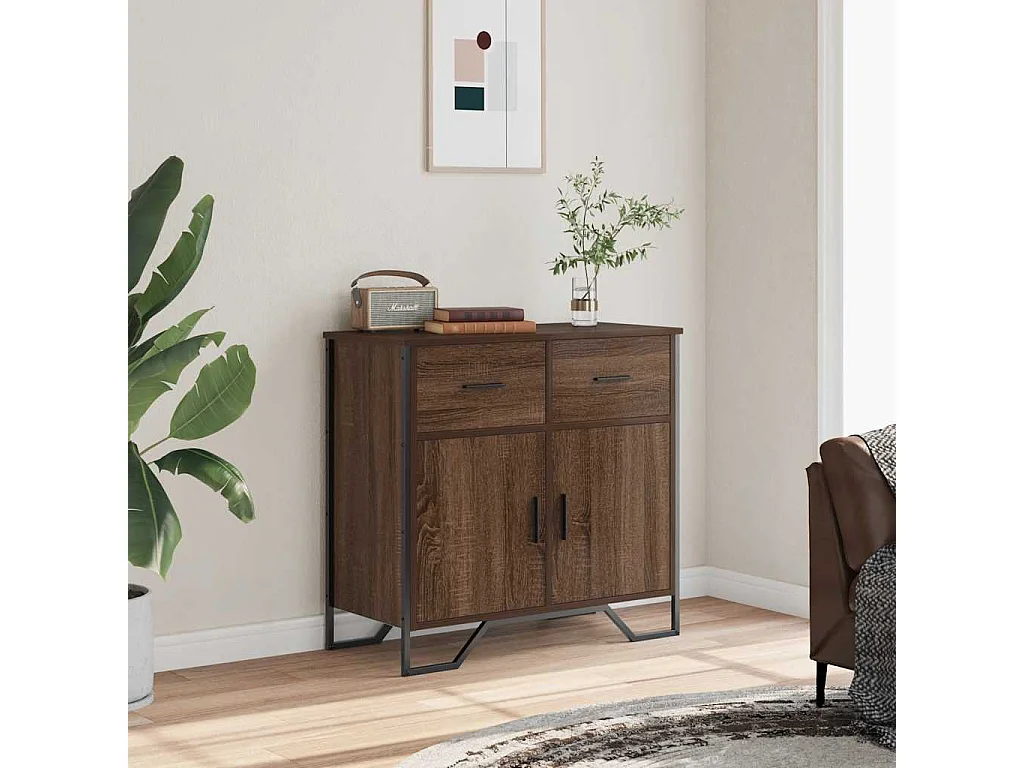 Buffet | Bahut | Meuble de rangement chêne marron 79,5x35,5x74,5 cm bois d'ingénierie