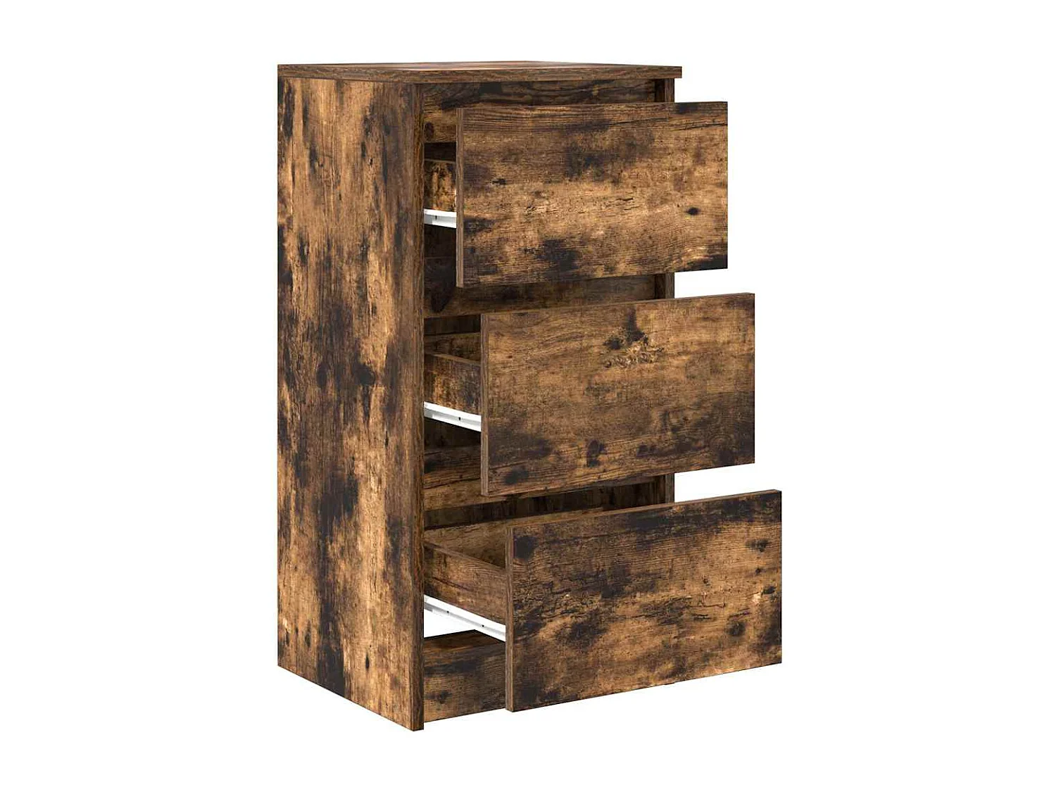 Buffet | Commode à tiroir | Meuble de rangement chêne fumé 37,5x35x76 cm bois d'ingénierie