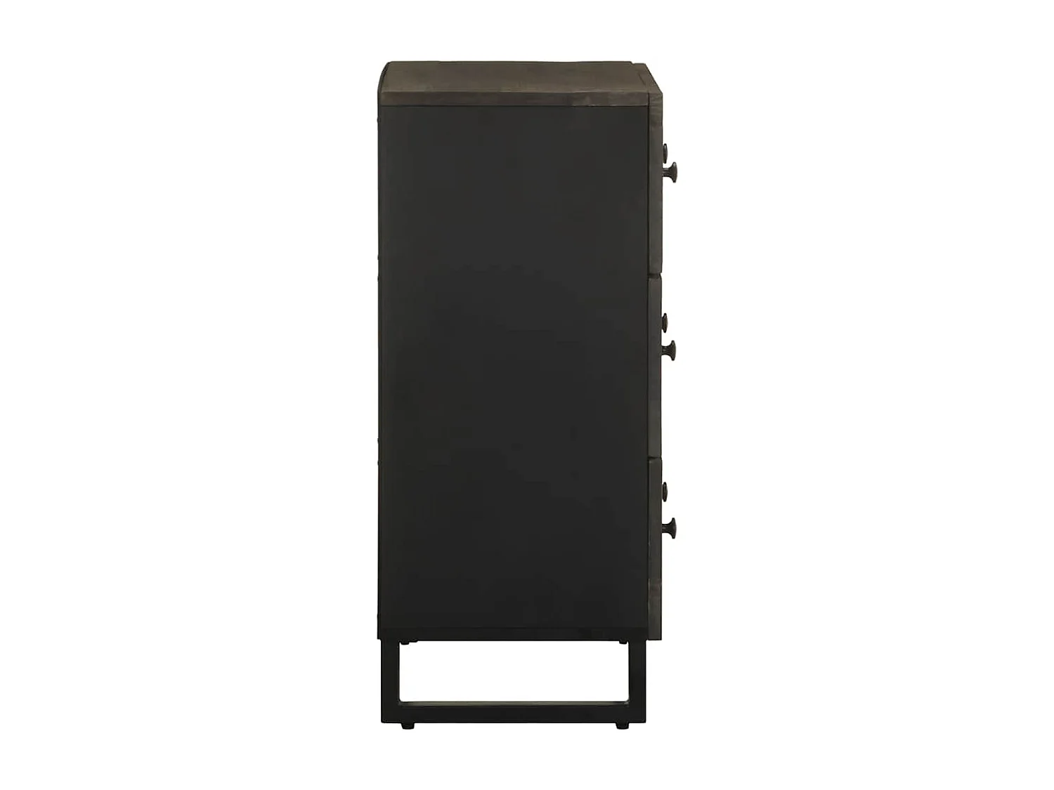 Buffet | Bahut | Meuble de rangement noir 60x33x75 cm bois massif de manguier