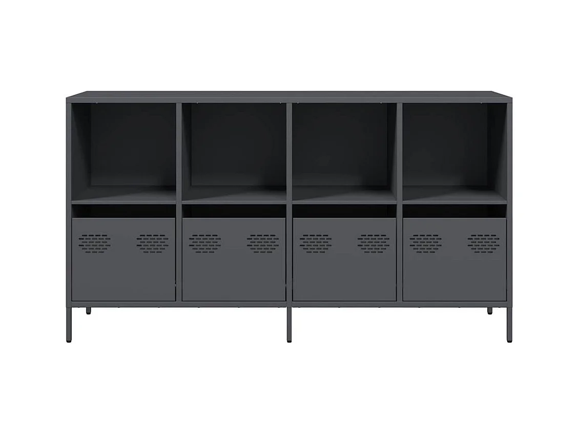 Credenza | Buffet | Armadio Antracite 135x39x73,5 cm in Acciaio Laminato a Freddo