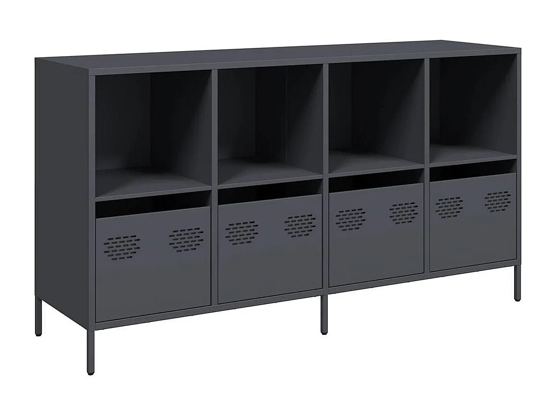 Buffet | Commode à tiroir | Meuble de rangement anthracite 135x39x73,5 cm acier laminé à froid