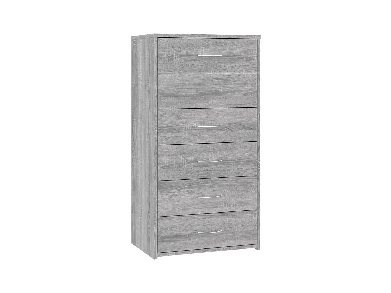 Buffet | Commode à tiroir | Meuble de rangement avec 6 tiroirs Sonoma gris 50x34x96 cm Bois d'ingénierie
