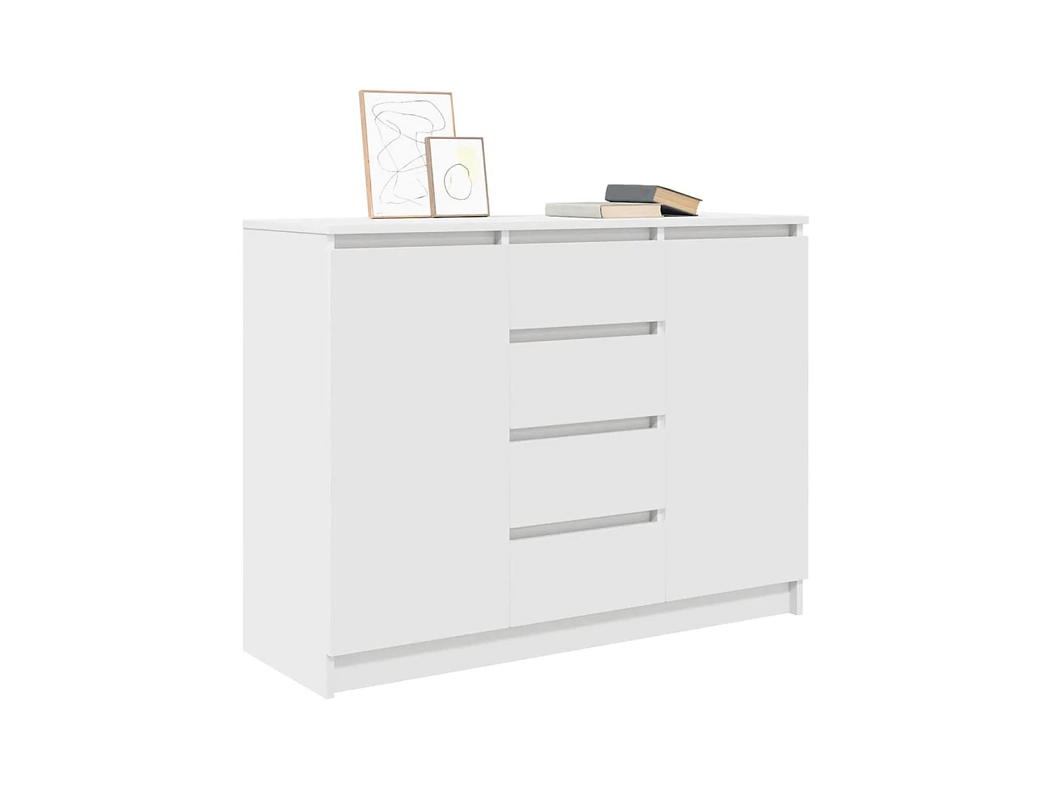 Buffet | Commode à tiroir | Meuble de rangement avec tiroirs blanc 100,5x35x76 cm bois d'ingénierie