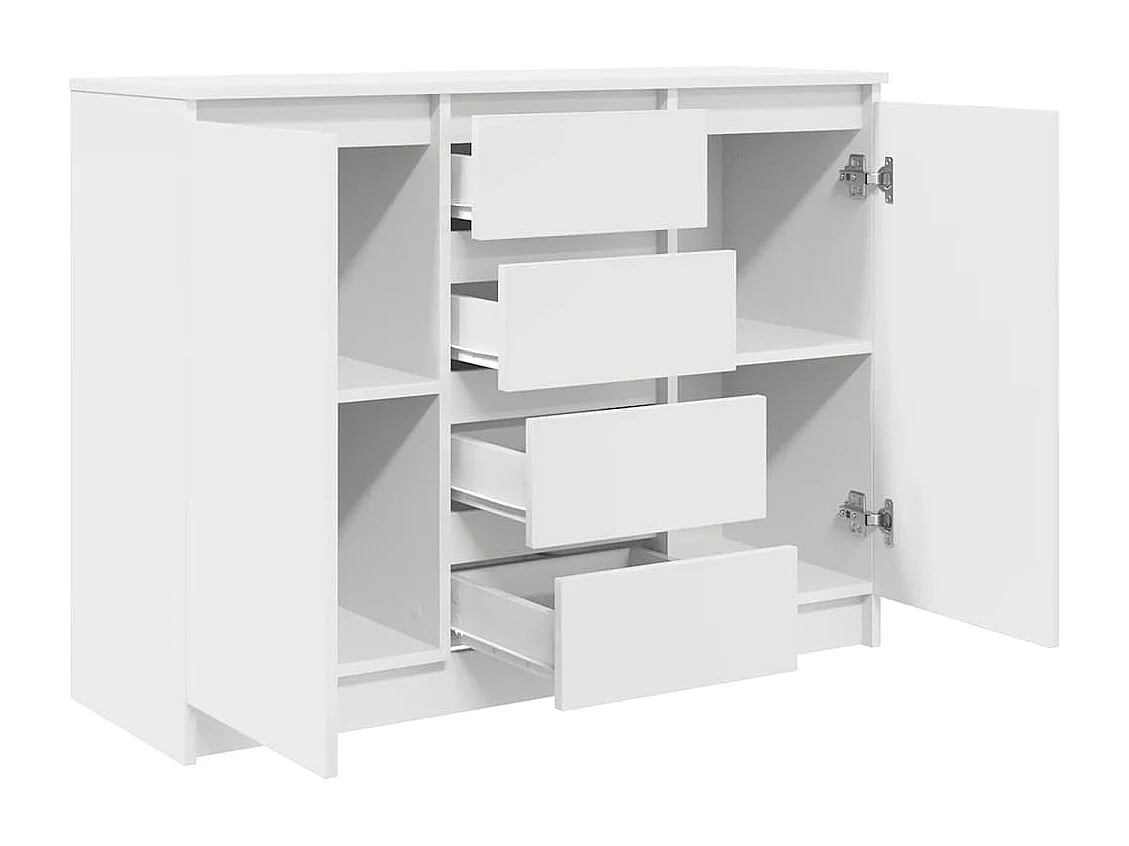 Buffet | Commode à tiroir | Meuble de rangement avec tiroirs blanc 100,5x35x76 cm bois d'ingénierie