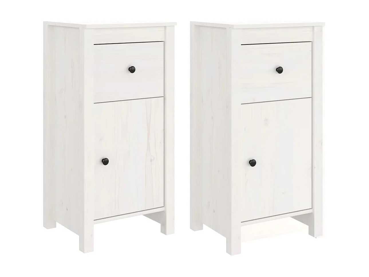 Buffets | Bahuts | Meuble de rangement 2 pcs blanc 40x35x80 cm bois massif de pin