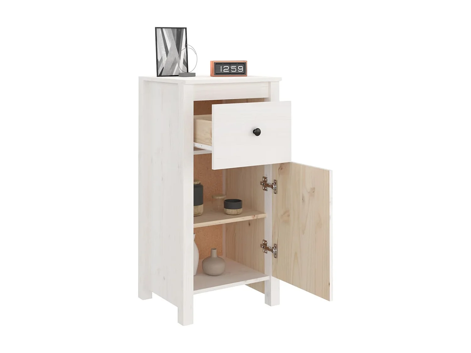 Buffets | Bahuts | Meuble de rangement 2 pcs blanc 40x35x80 cm bois massif de pin