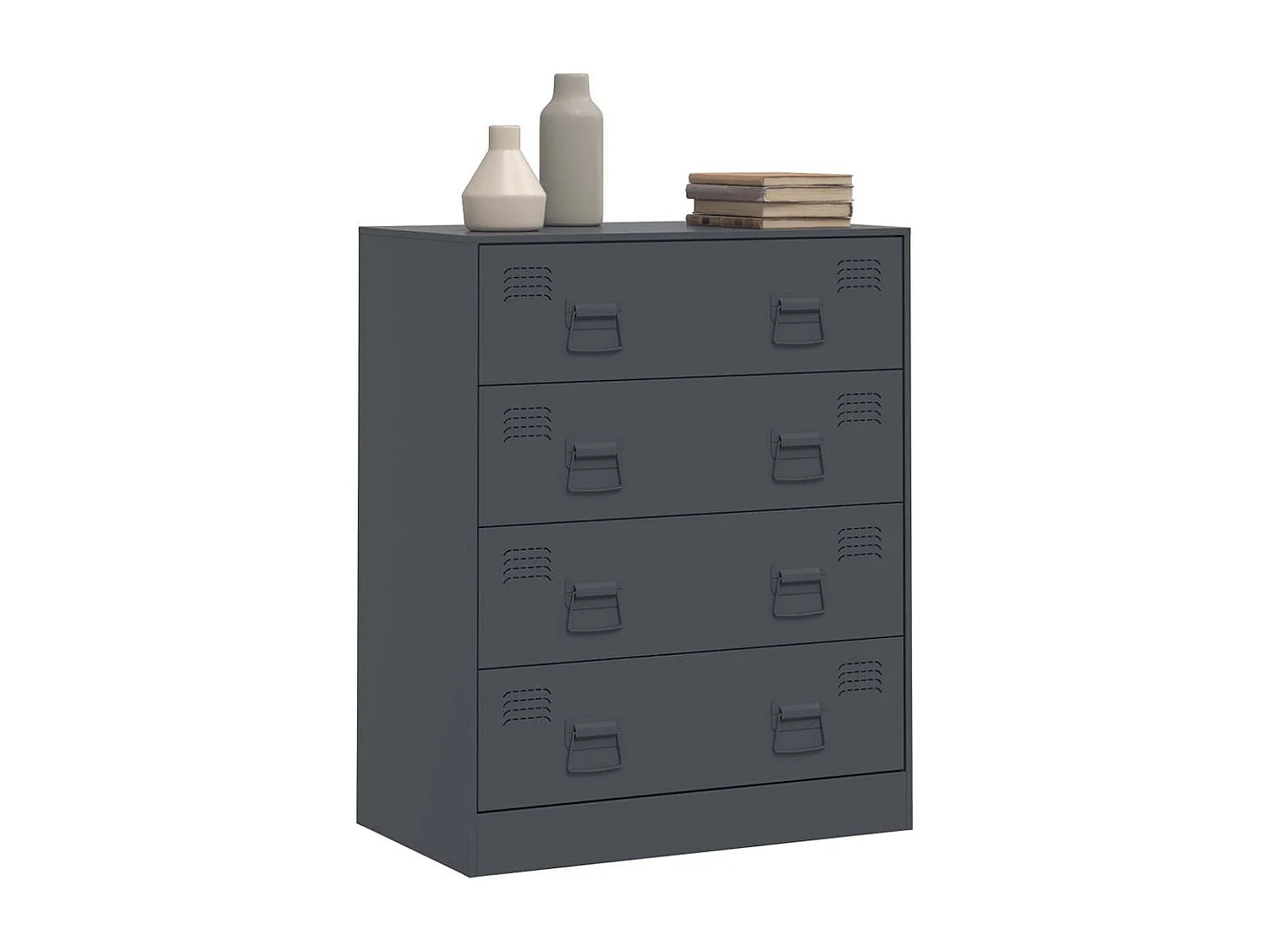 Buffet | Commode à tiroir | Meuble de rangement anthracite 67x39x83 cm acier