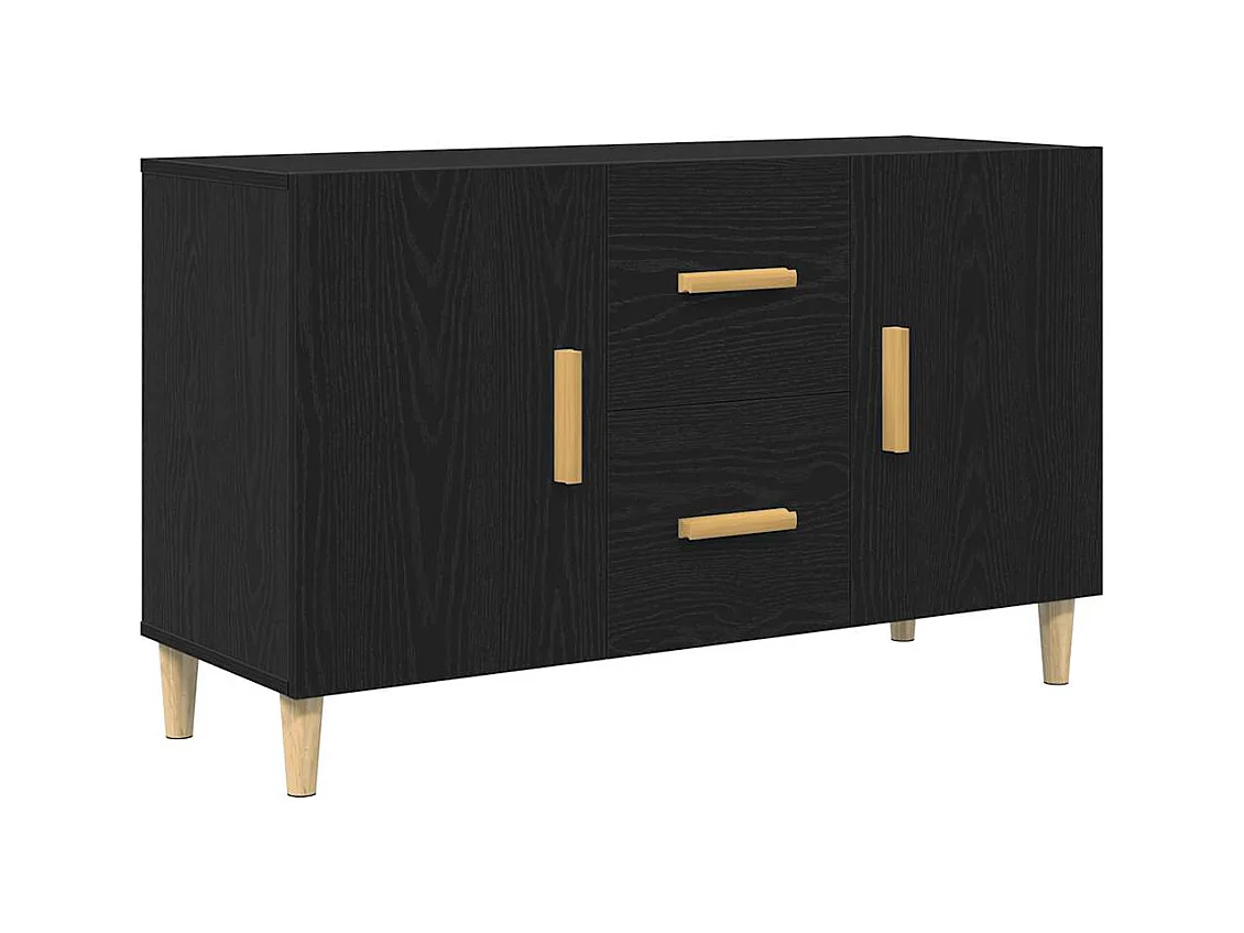 Credenza | Buffet | Armadio Rovere Nero 100x36x60 cm in Legno Multistrato