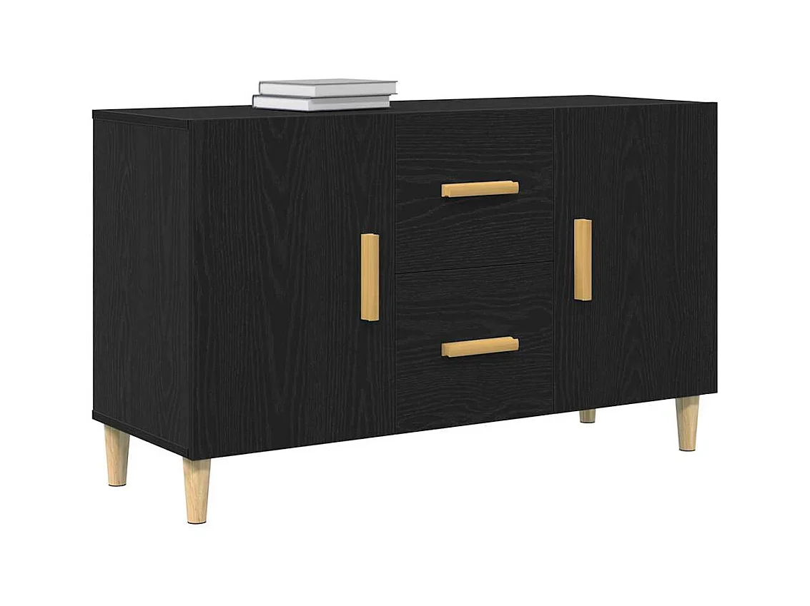 Credenza | Buffet | Armadio Rovere Nero 100x36x60 cm in Legno Multistrato
