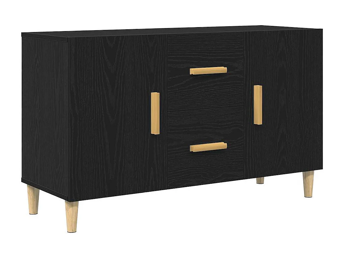 Credenza | Buffet | Armadio Rovere Nero 100x36x60 cm in Legno Multistrato