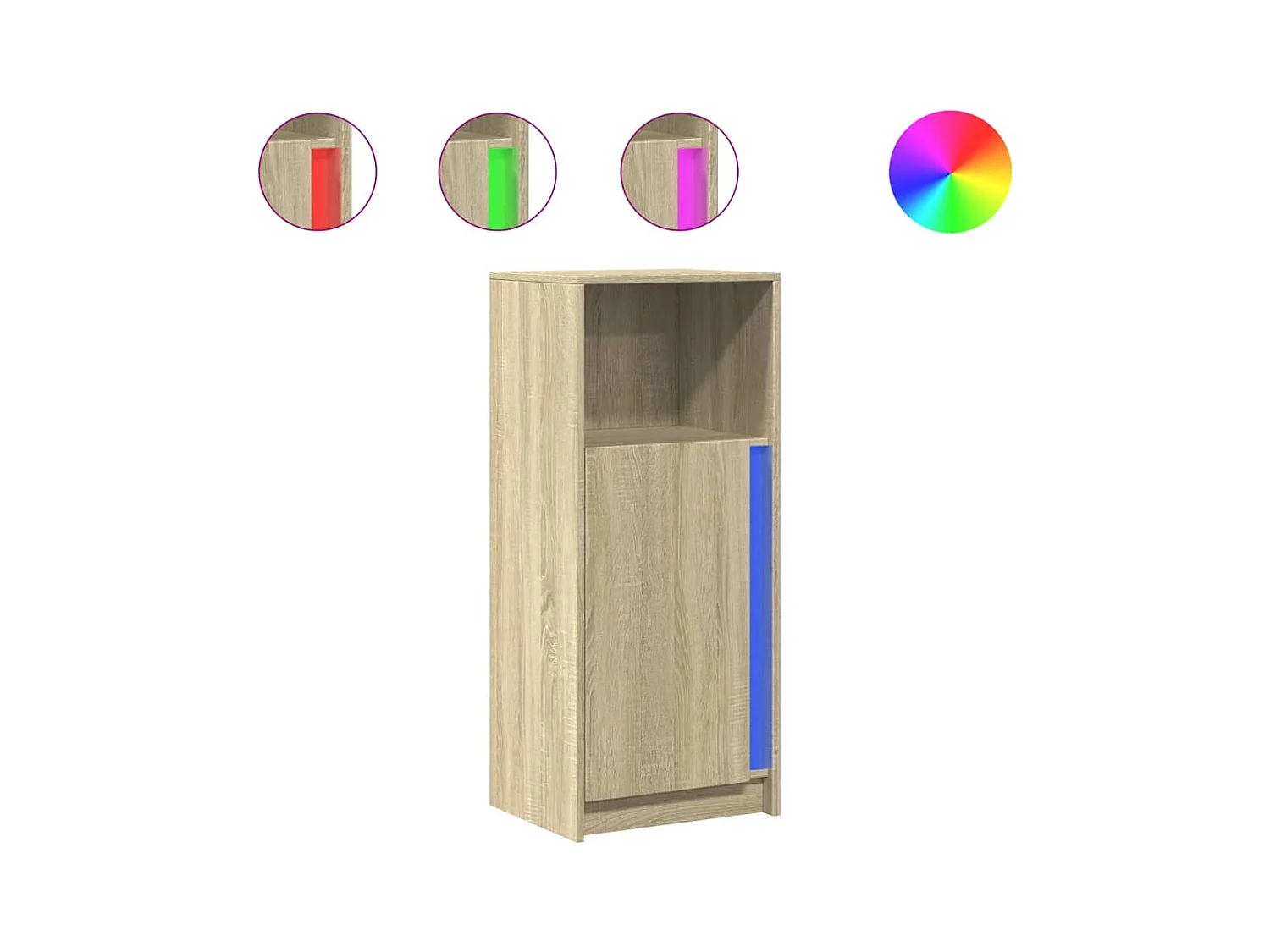 Buffet | Bahut | Meuble de rangement avec LED chêne sonoma 42,5x34x100 cm bois d'ingénierie