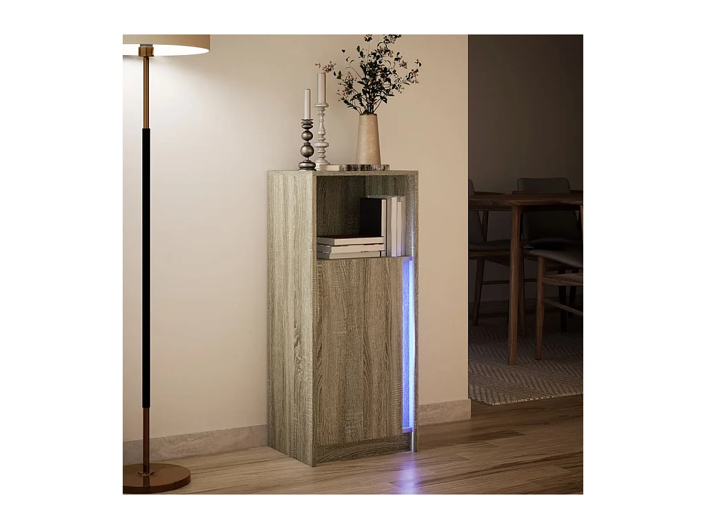 Buffet | Bahut | Meuble de rangement avec LED chêne sonoma 42,5x34x100 cm bois d'ingénierie