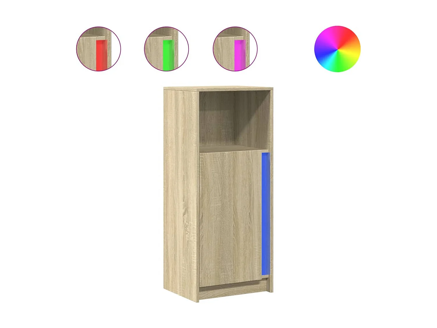 Buffet | Bahut | Meuble de rangement avec LED chêne sonoma 42,5x34x100 cm bois d'ingénierie