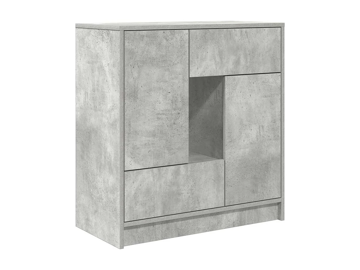 Buffet | Commode à tiroir | Meuble de rangement avec tiroirs et portes gris béton 70,5x34x74,5 cm