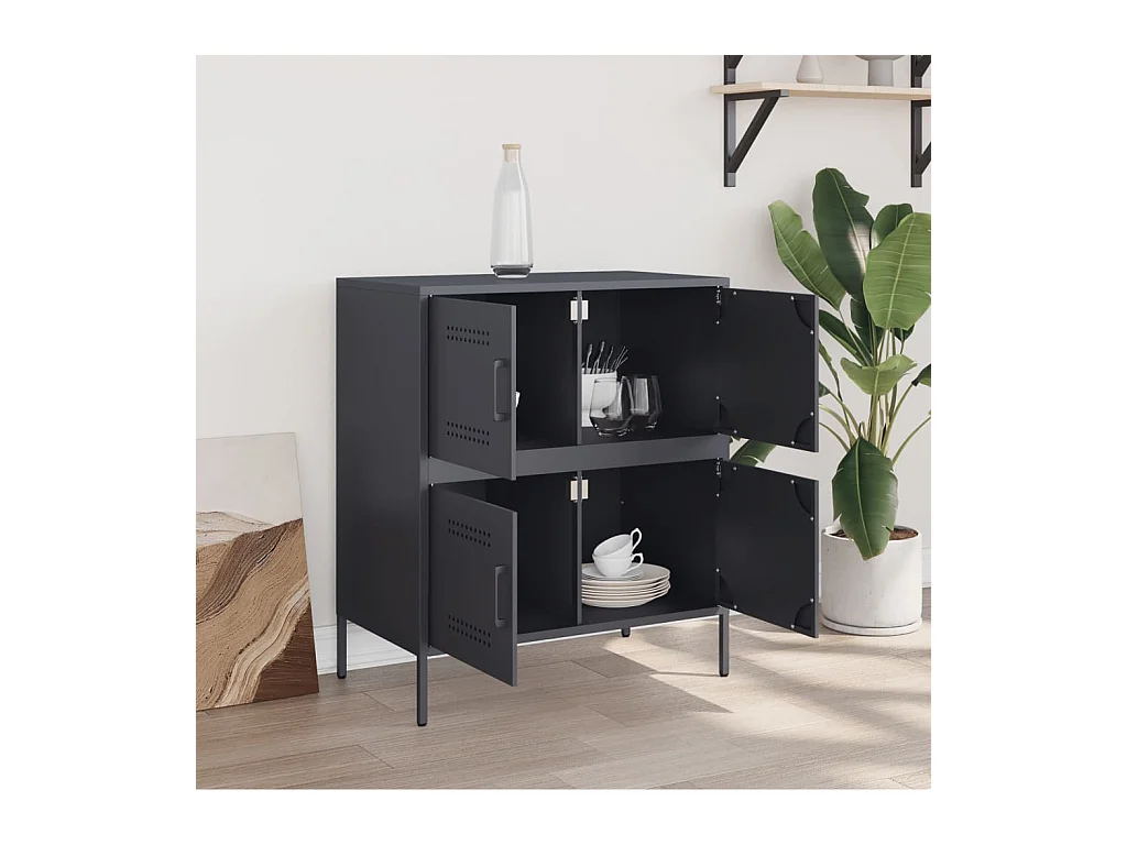 Buffet | Bahut | Meuble de rangement anthracite 68x39x79 cm acier