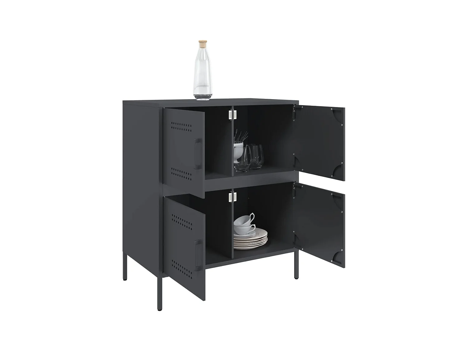 Buffet | Bahut | Meuble de rangement anthracite 68x39x79 cm acier
