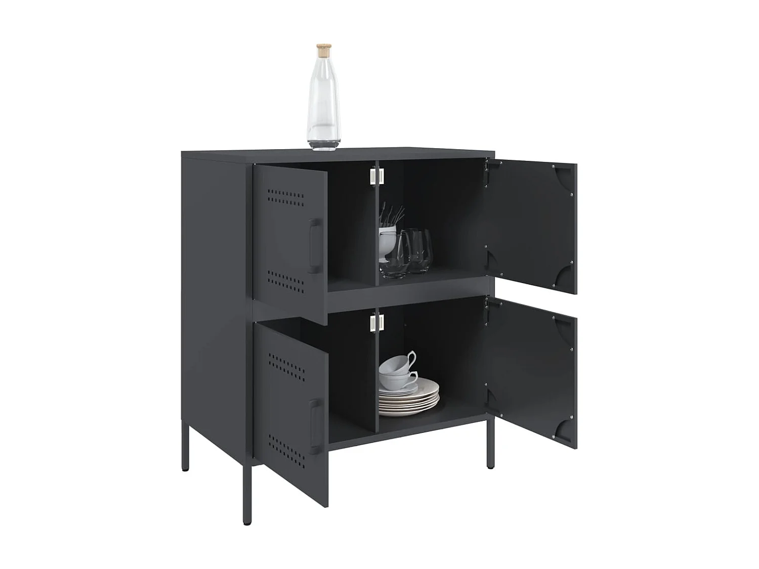 Buffet | Bahut | Meuble de rangement anthracite 68x39x79 cm acier