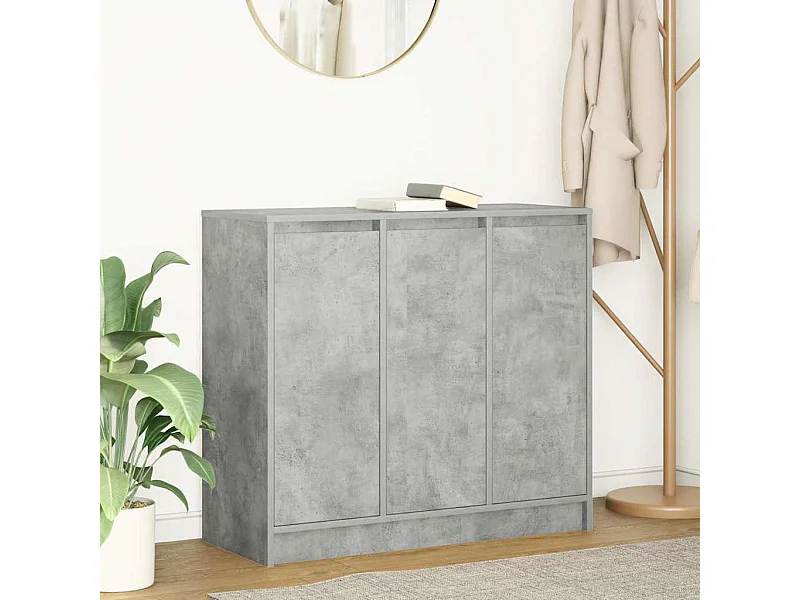 Buffet | Bahut | Meuble de rangement gris béton 85x34x76 cm bois d'ingénierie