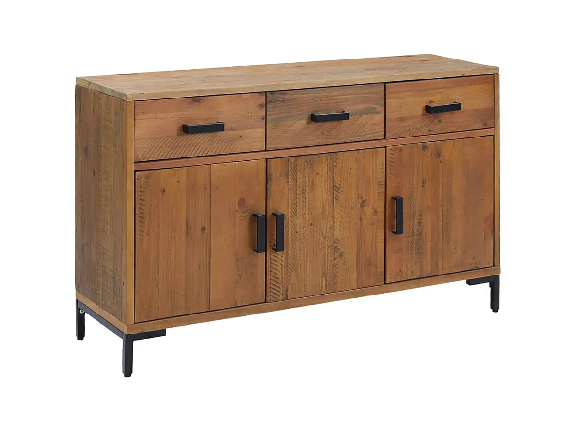 Credenza | Buffet | Armadio Marrone 110x35x70 cm in Legno Massello di Pino