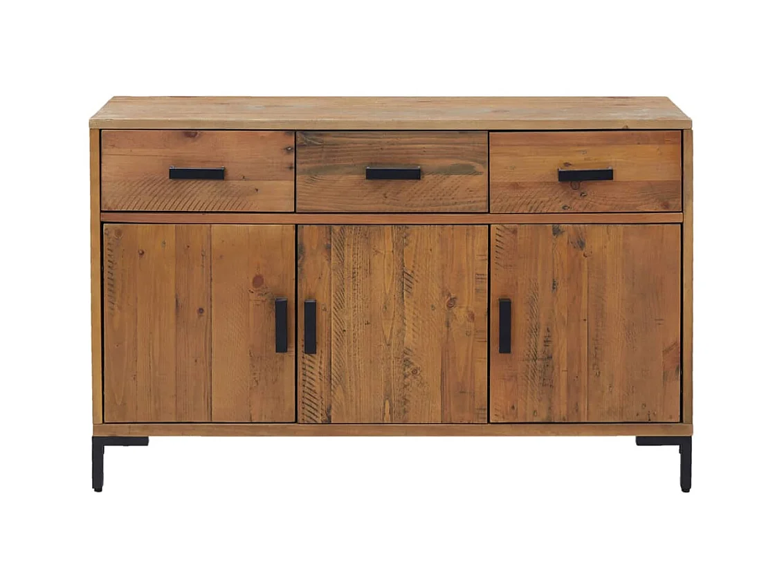 Credenza | Buffet | Armadio Marrone 110x35x70 cm in Legno Massello di Pino