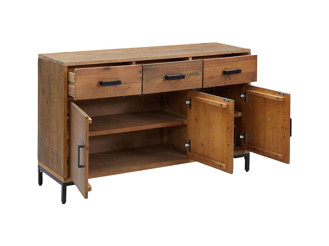 Credenza | Buffet | Armadio Marrone 110x35x70 cm in Legno Massello di Pino