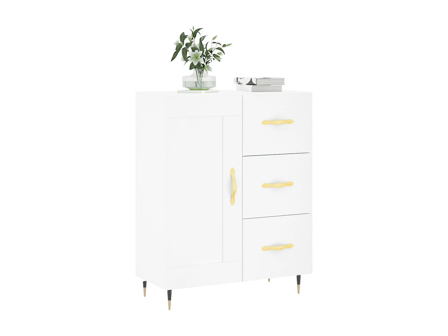 Buffet | Bahut | Meuble de rangement blanc 69,5x34x90 cm bois d'ingénierie