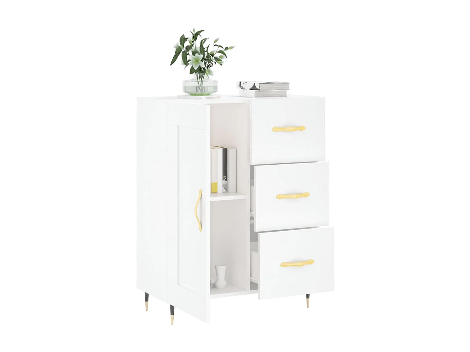 Buffet | Bahut | Meuble de rangement blanc 69,5x34x90 cm bois d'ingénierie