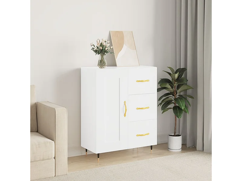 Buffet | Bahut | Meuble de rangement blanc 69,5x34x90 cm bois d'ingénierie