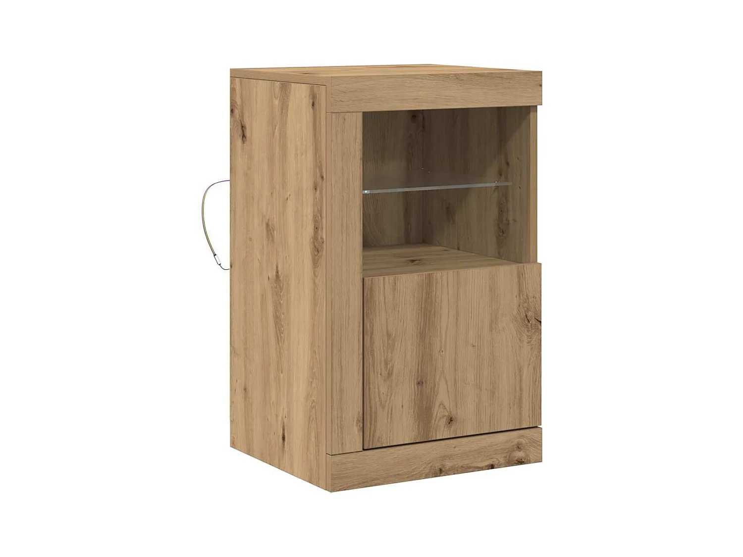Buffet | Bahut | Meuble de rangement avec lumières LED Chêne artisanal 41x37x67 cm