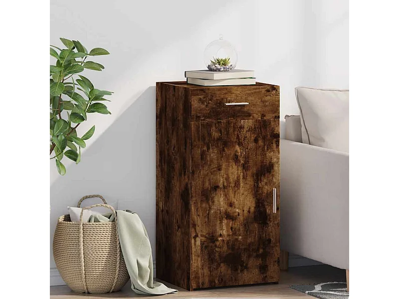 Buffet | Bahut | Meuble de rangement chêne fumé 45x42,5x93 cm bois d'ingénierie