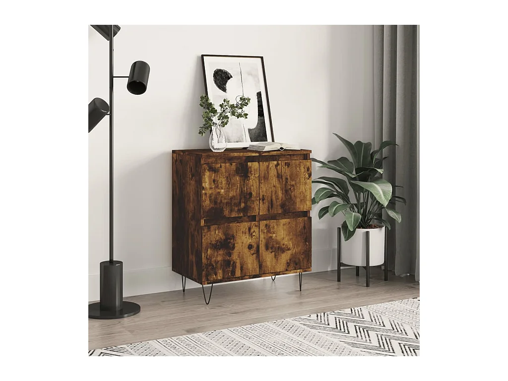 Buffet | Bahut | Meuble de rangement Chêne fumé 60x35x70 cm Bois d'ingénierie