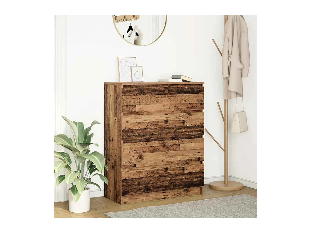 Credenza | Buffet | Armadio Legno Antico 80x35x99 cm in Legno Multistrato