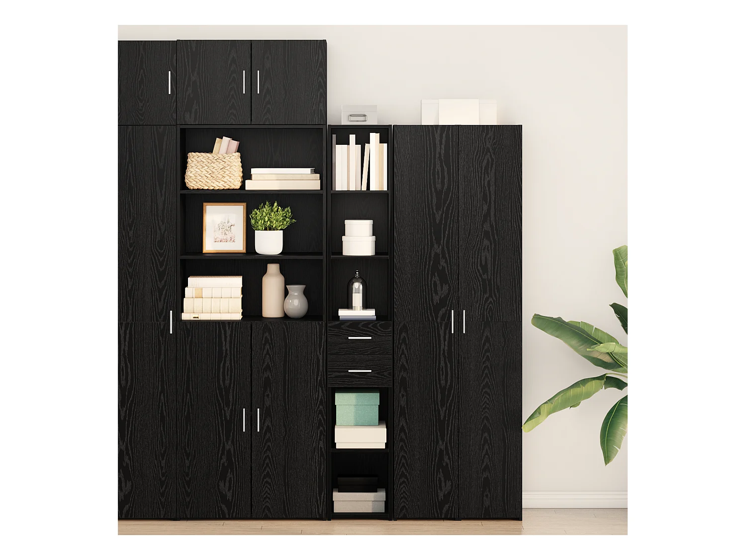 Buffet | Bahut | Meuble de rangement Haut Artisan Chêne 30x42,5x185 cm Bois aggloméré