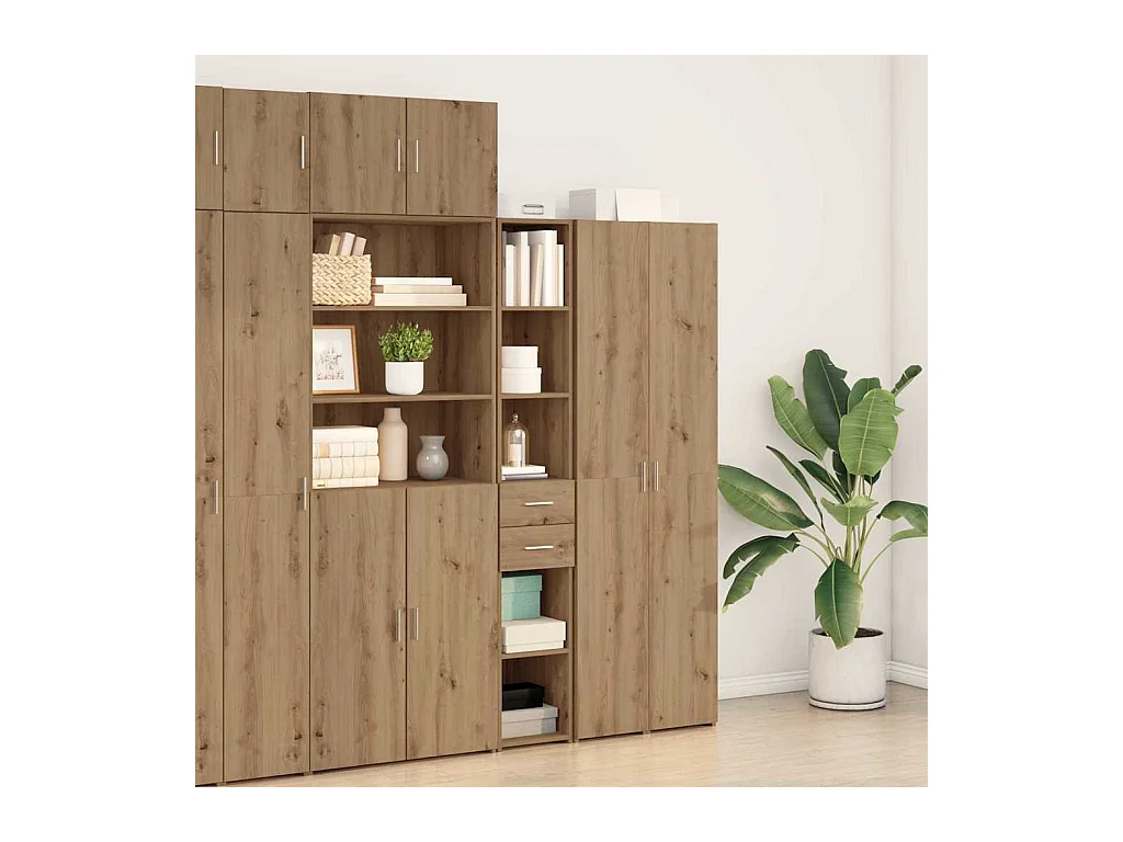 Buffet | Bahut | Meuble de rangement Haut Artisan Chêne 30x42,5x185 cm Bois aggloméré