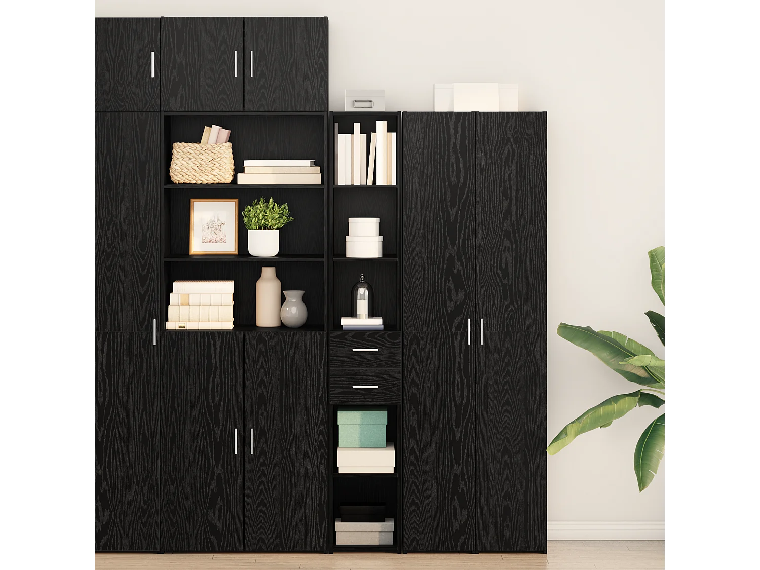 Buffet | Bahut | Meuble de rangement Haut Artisan Chêne 30x42,5x185 cm Bois aggloméré