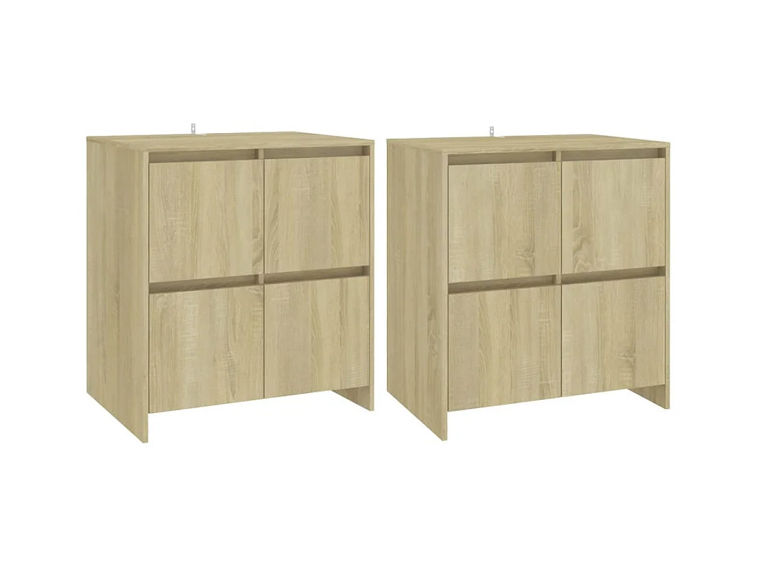 Buffets | Bahuts | Meuble de rangement 2 pcs Chêne Sonoma 70x41x75 cm Bois d'ingénierie
