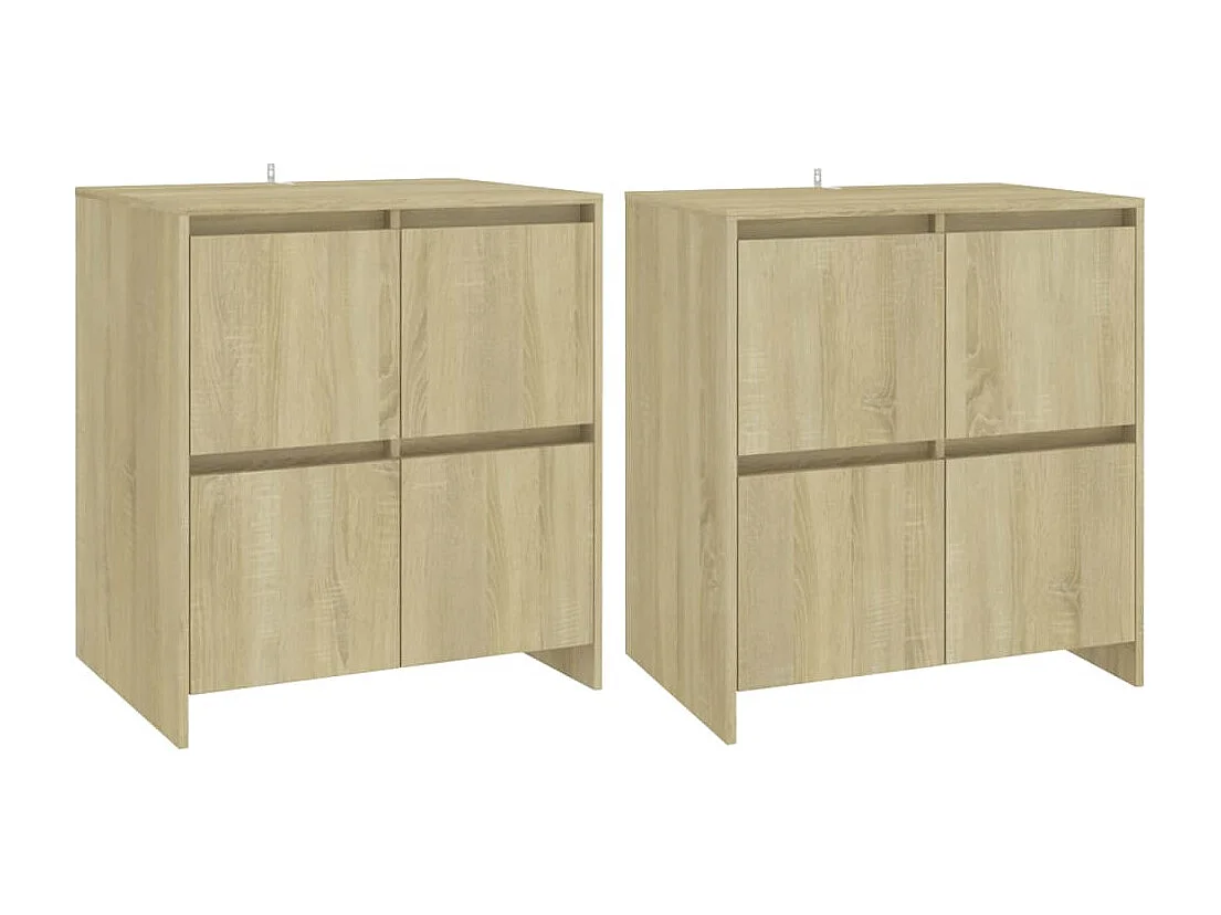 Buffets | Bahuts | Meuble de rangement 2 pcs Chêne Sonoma 70x41x75 cm Bois d'ingénierie