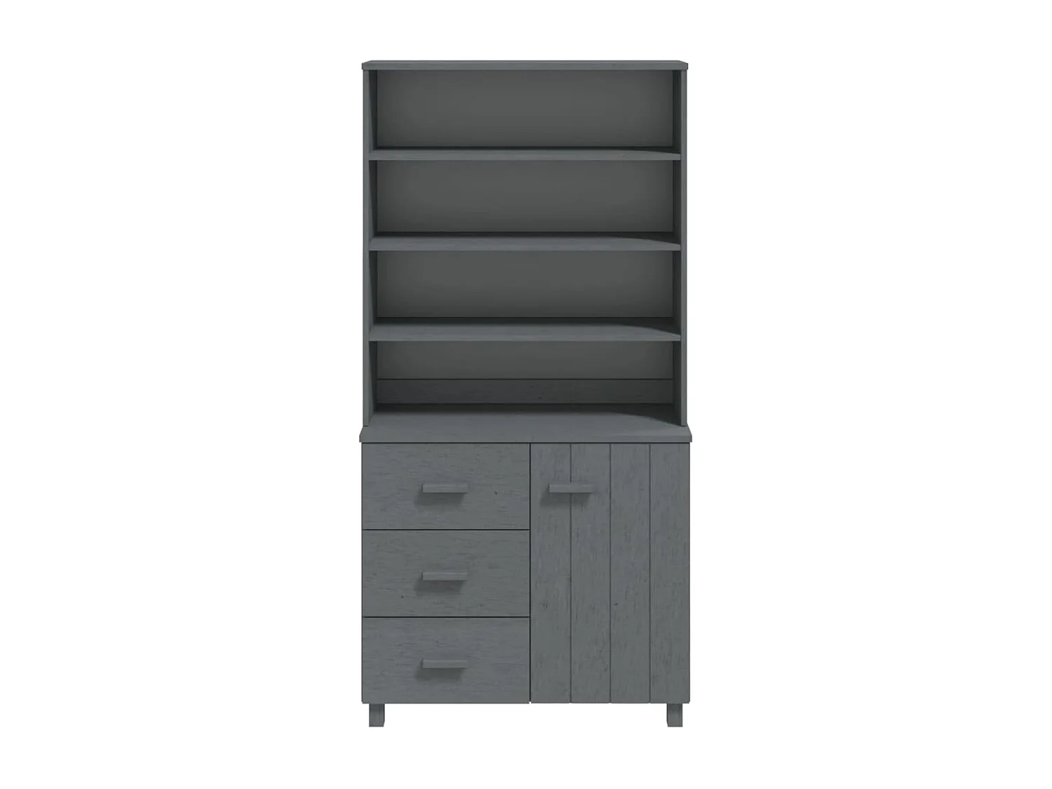 Credenza | Buffet | Armadio HAMAR in Legno Massello di Pino Grigio Scuro