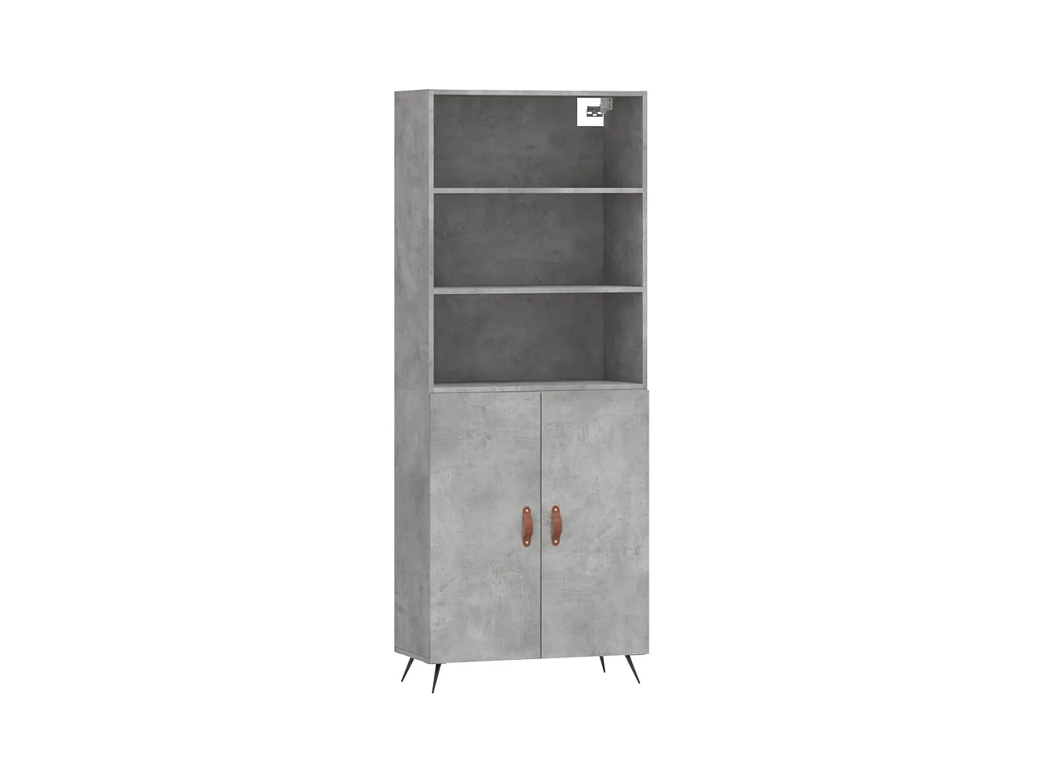 Buffet | Bahut | Meuble de rangement haut Gris béton 69,5x34x180 cm Bois d'ingénierie