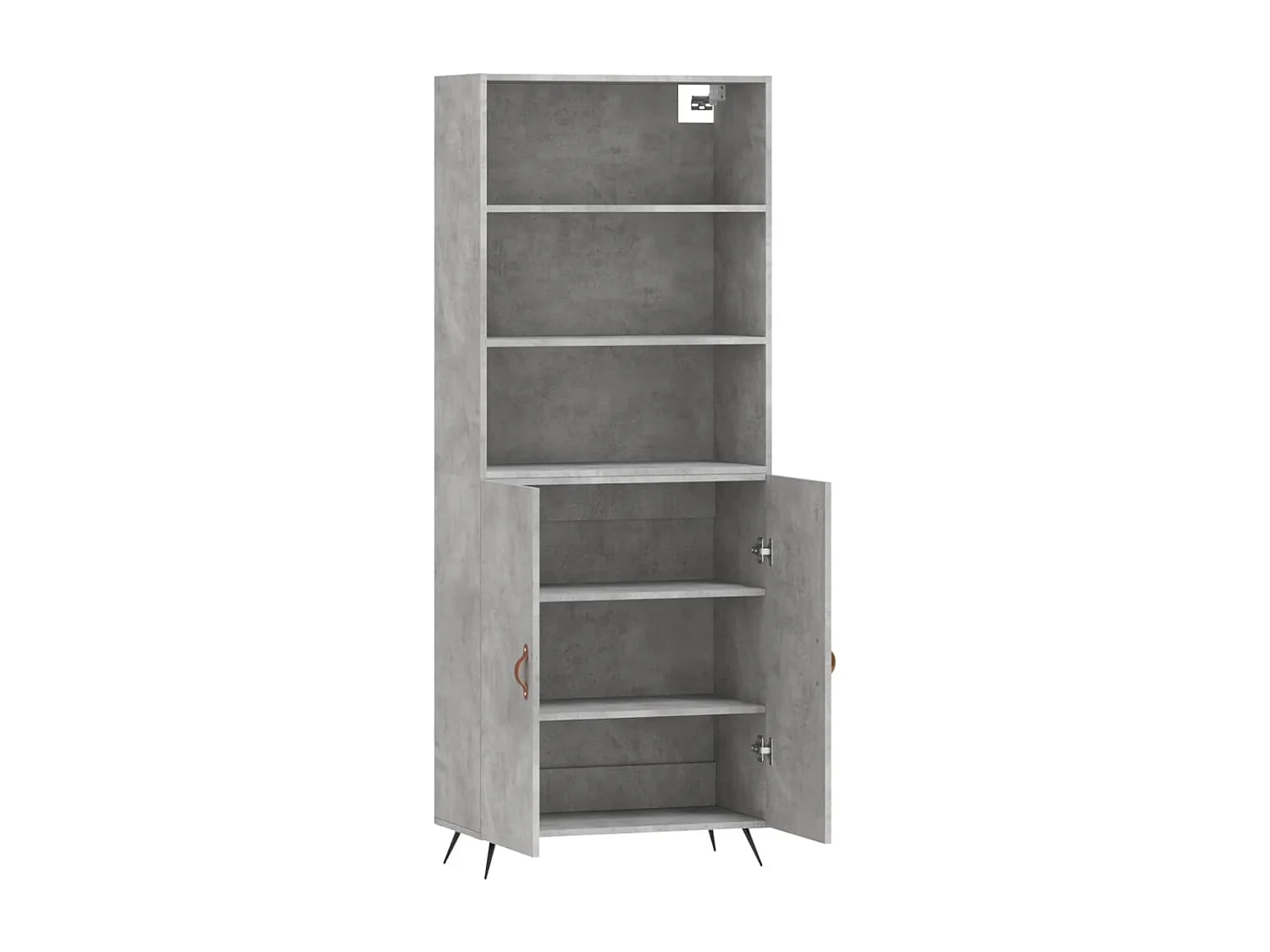 Credenza | Buffet | Armadio Grigio Cemento 69,5x34x180 cm in Legno Multistrato