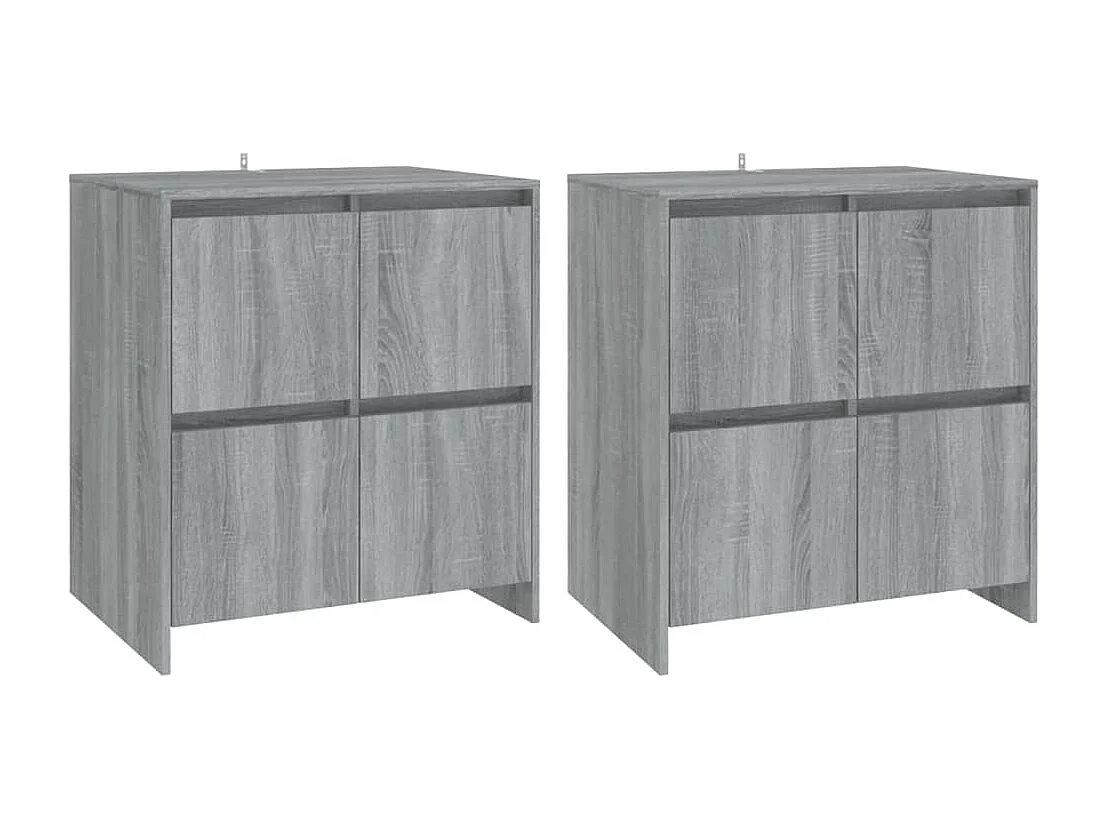 Credenze | Buffet | Armadi 2 pz Grigio Sonoma 70x41x75 cm in Legno Multistrato