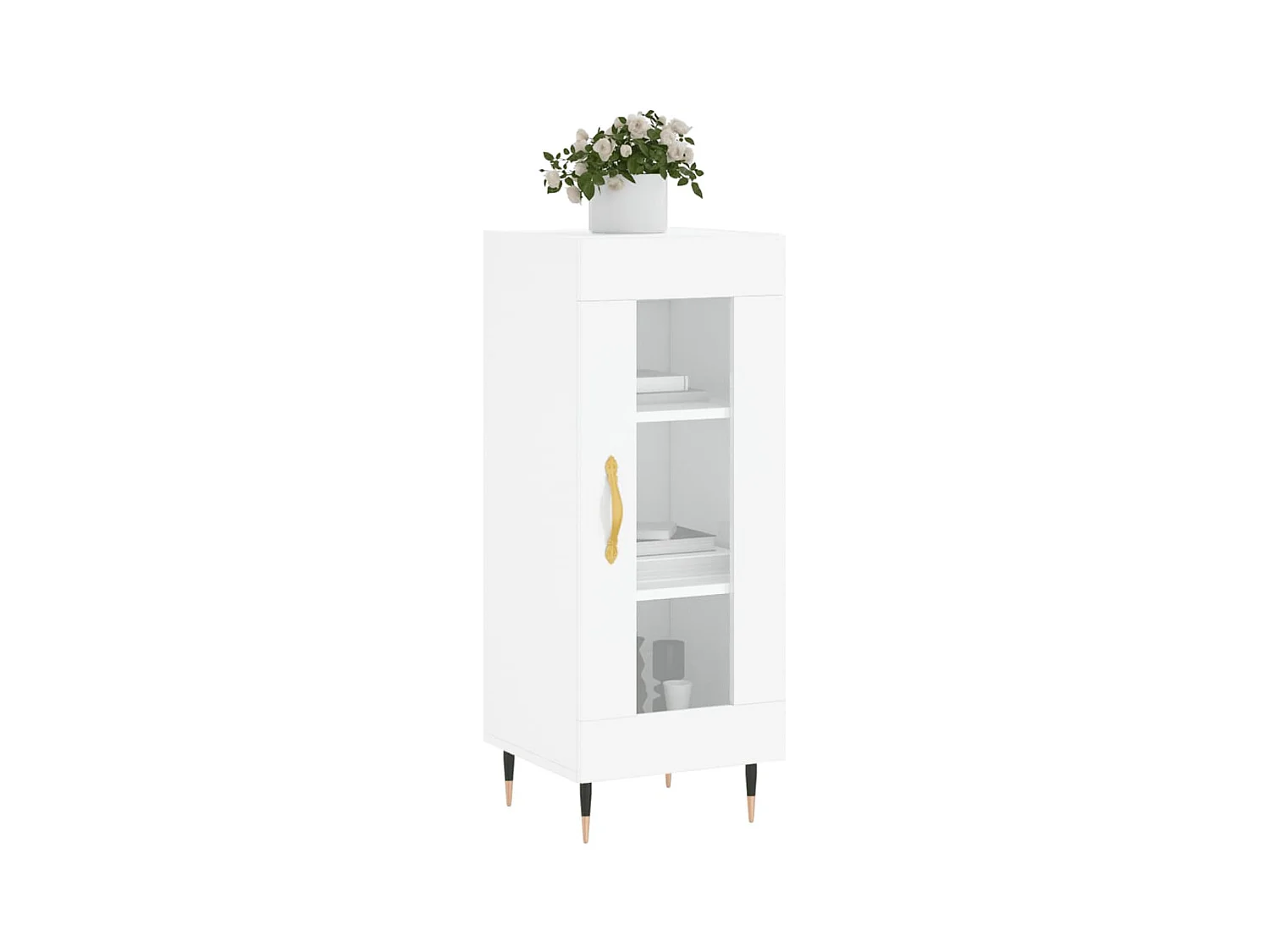 Buffet | Bahut | Meuble de rangement Blanc brillant 34,5x34x90 cm Bois d'ingénierie